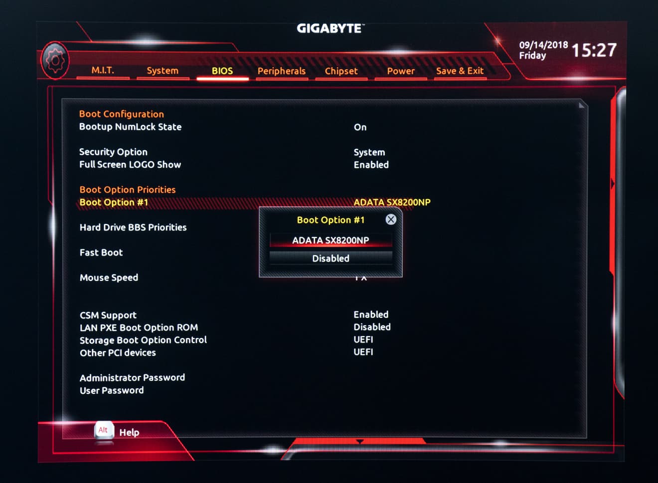 gigabyte motherboard boot menu
